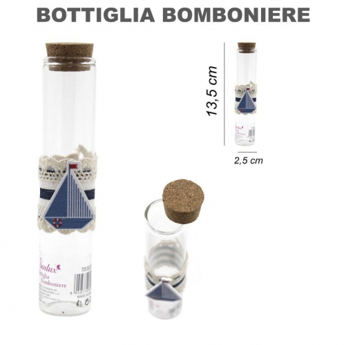 BOTTIGLIA BOMBONIERE CON BARCHETTA 2.5*13.5CM