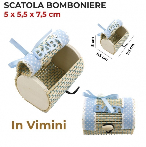 SCATOLA BOMBONIERE VIMINI BABY 5*5.5*7.5CM #1
