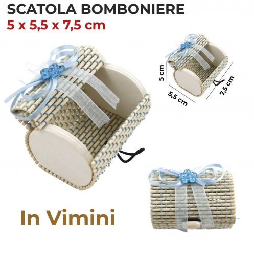 SCATOLA BOMBONIERE VIMINI BABY 5*5.5*7.5CM #2