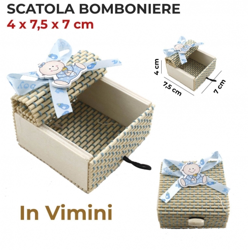 SCATOLA BOMBONIERE VIMINI BABY 4*7.5*7CM #2