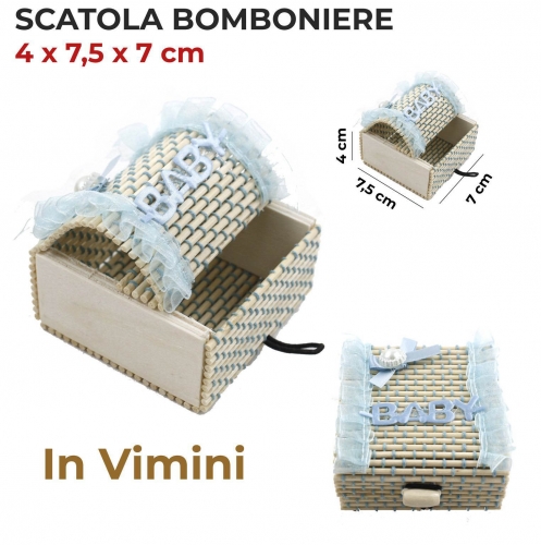 SCATOLA BOMBONIERE VIMINI BABY 4*7.5*7CM #1