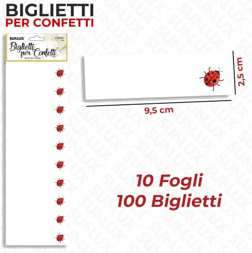 BIGLIETTI PER CONFETTI COCCINELLA 10FF-100PCS