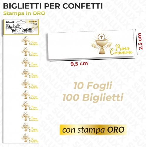 BIGLIETTI PER CONFETTI COMUNIONE 10FF-100PCS