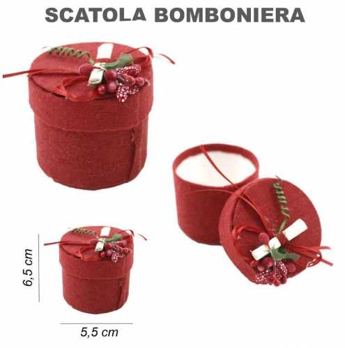 SCATOLA BOMBONIERA ROSSO PER LAUREA 5.5.*6.5CM