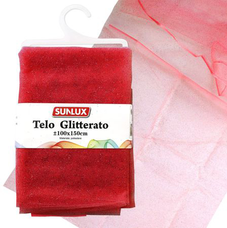 TELO GLITTERATO 100*150CM ROSSO