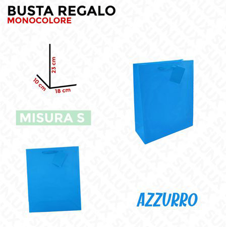 BUSTA REGALO AZZURRO VARIE MISURE