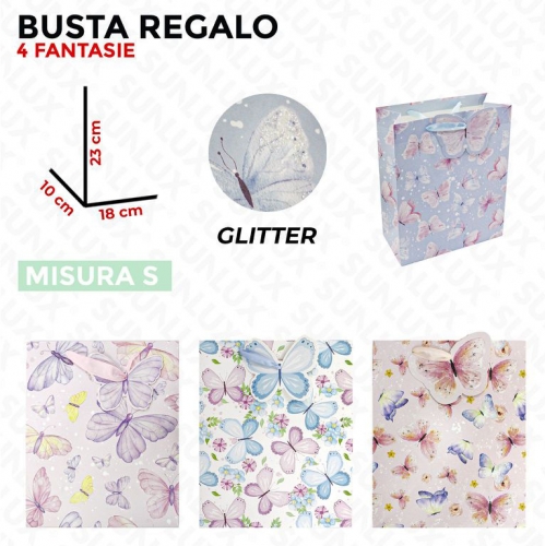 BUSTA REGALO FARFALLE  3 MISURE