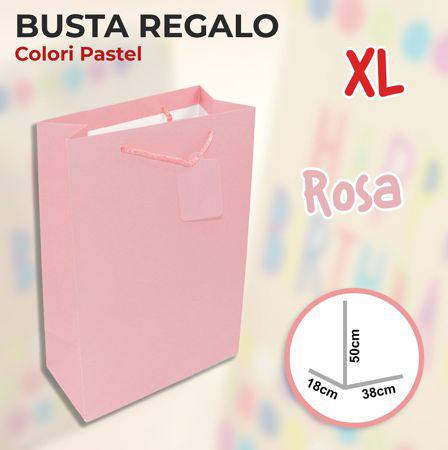 BUSTA REGALO ROSA PASTEL VARIE MISURE