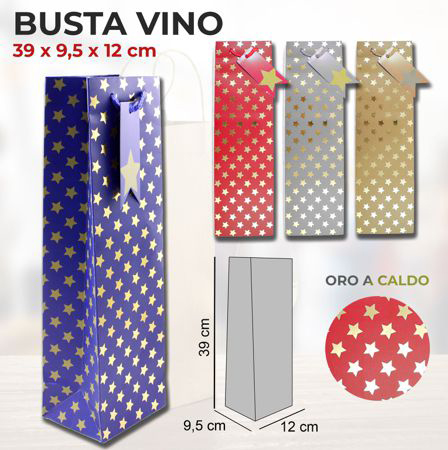 BUSTA VINO CON ORO CALDO COLORI ASS. 39*9.5*12CM #2