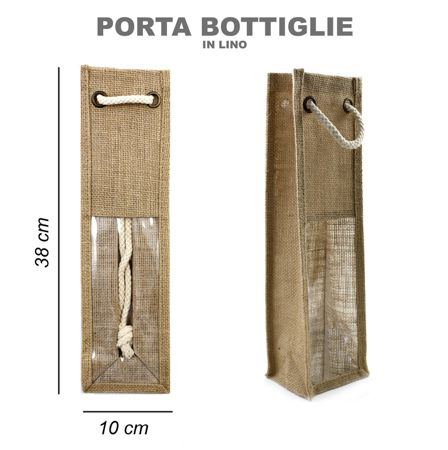 BUSTA PORTA BOTTIGLIE IN LINO 2 MISURE