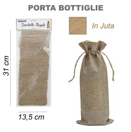 SACCHETTO PORTA BOTTIGLIE IN JUTA 13.5*31CM