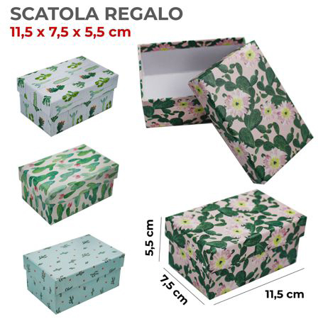 SCATOLA REGALO SERIE CACTUS 11.5*7.5*5.5CM