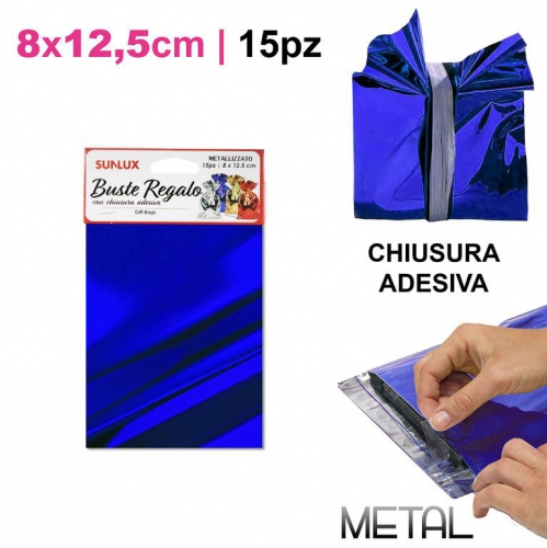 BUSTE REGALO CON ADESIVO BLU VARI COLORI #2