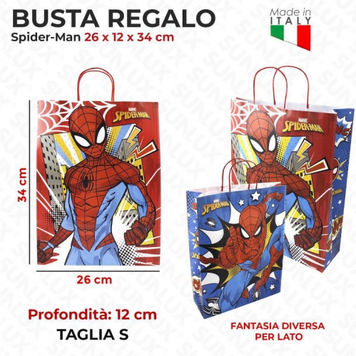 BUSTA REGALO SPIDERMAN ASS. VARIE MISURE