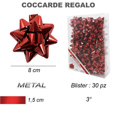 COCCARDE REGALO COLORI METAL 30PC 8CM