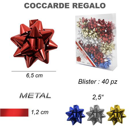 COCCARDE REGALO COLORI METAL 40PC 6.5CM