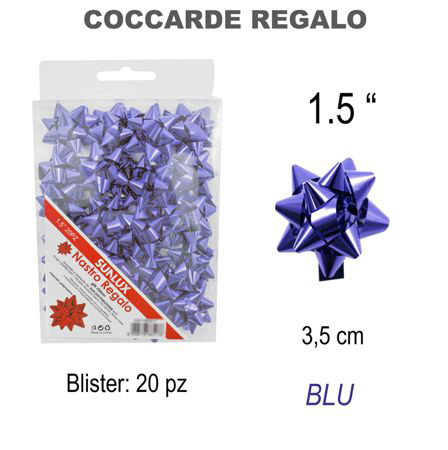 COCCARDE REGALO BLU 20PC-3.5CM