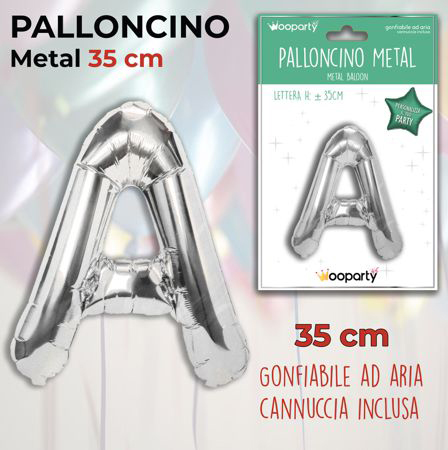 PALLONCINO ARGENTO METAL LET. 35CM