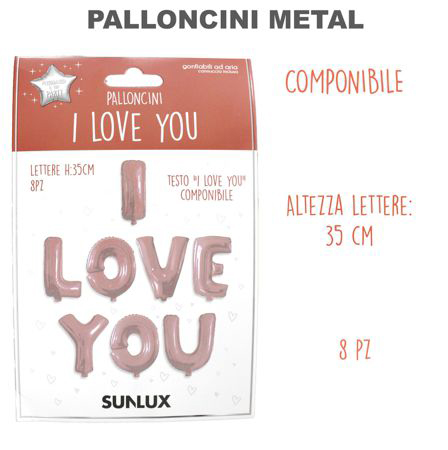 PALLONCINI I LOVE YOU METAL.35CM