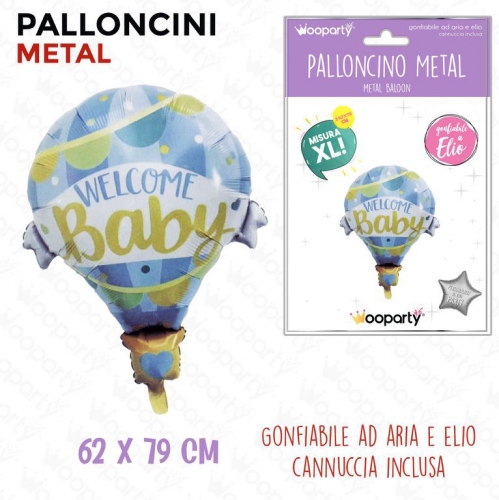 PALLONCINI METAL WELCOME BABY 62*79CM