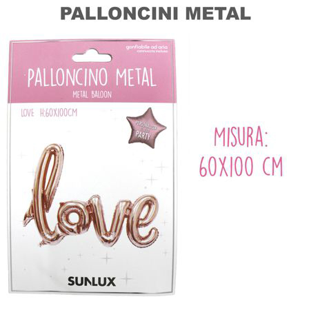 PALLONCINO MYLAR 60*100CM ORO METAL. LOVE