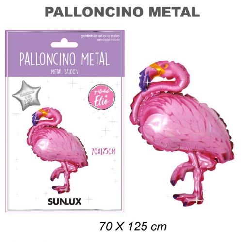 PALLONCINI METAL FLAMINGO ROSA 70*125CM