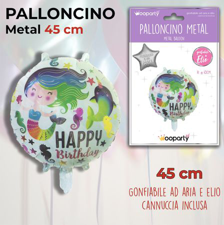 PALLONCINO MYLAR METAL 45CM HAPPY B.