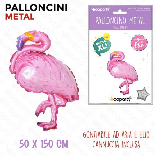 PALLONCINI METAL FLAMINGO ROSA 50*150CM