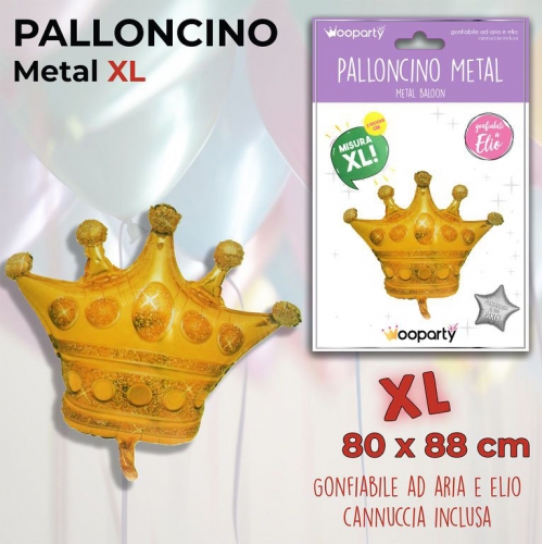 PALLONCINO MYLAR METAL CORONA 80*88CM