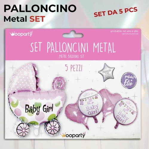 SET PALLONCINI METAL BABY 5PCS #1