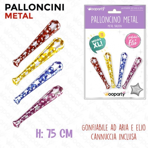 PALLONCINI METAL BASTONI C/STELLE 75CM