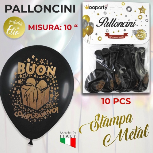PALLONCINI B.COMPL.ORO MISURA 10 10PCS