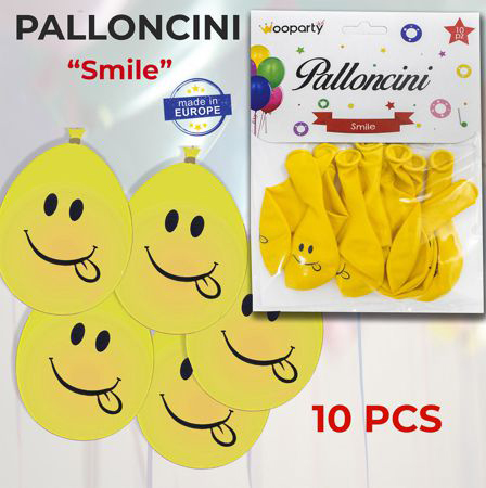 PALLONCINO SMILE GIALLO 10PZ