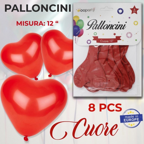 PALLONCINO CUORE MISURA12 8PC