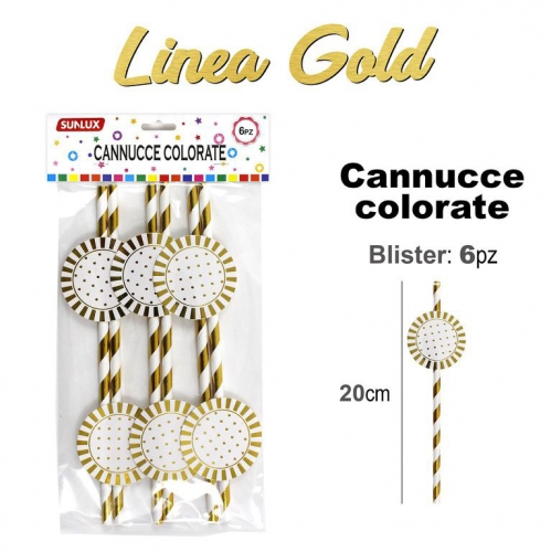 CANNUCCE LINEA GOLD 20CM 6PCS