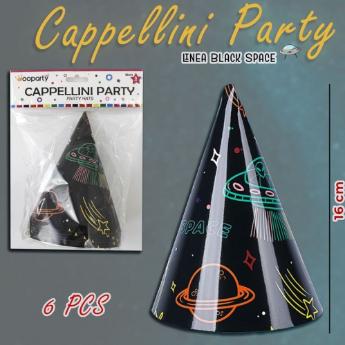 L.BLACK SPACE CAPPELLINI PARTY 16CM 6PCS