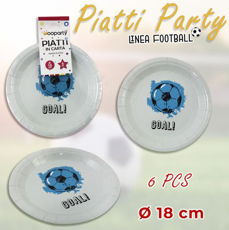 L.FOOTBALL PIATTI PARTY D.18CM 6PCS