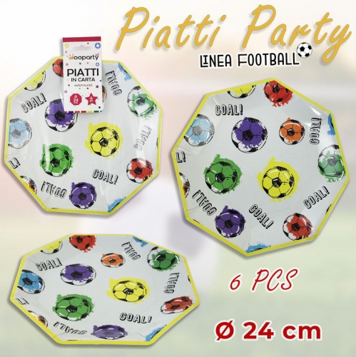 L.FOOTBALL PIATTI PARTY D.24CM 6PCS