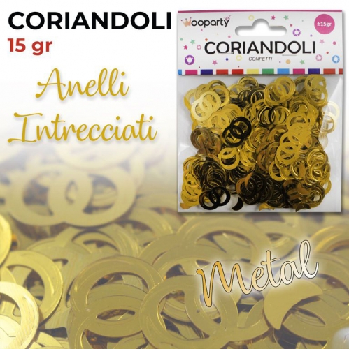 CORIANDOLI ANELLI INTRECCIATI METAL 15GR