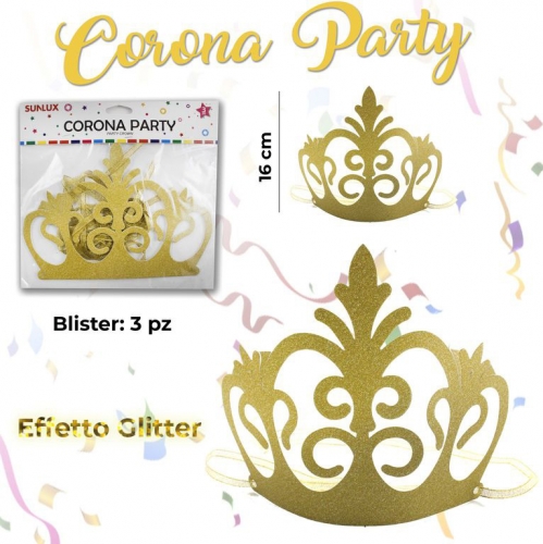 CORONA PARTY GLITTER 3PC 16CM