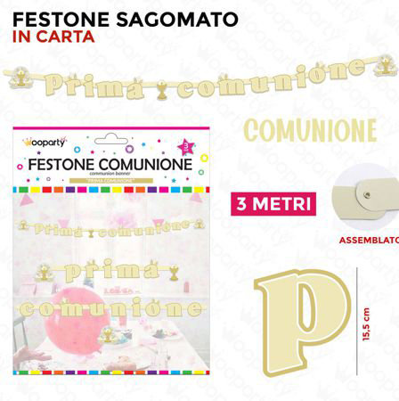 FESTONE ASSEMBLATO PRIMA COMUNIONE 3MT