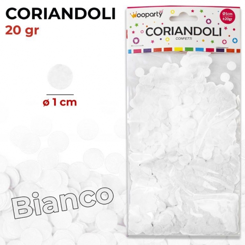 CORIANDOLI ROTONDI D.1CM 20GR VARI COLORI