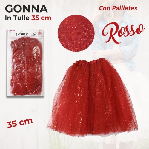 GONNA IN TULLE C/PAILLETTES 35CM VARI COLORI