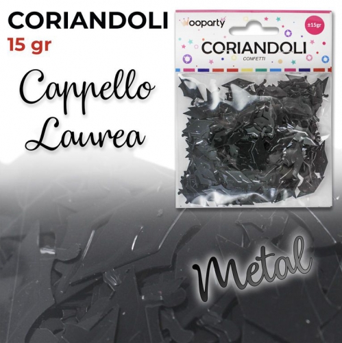 CORIANDOLI CAPPELLI LAUREA NERO METAL 15GR