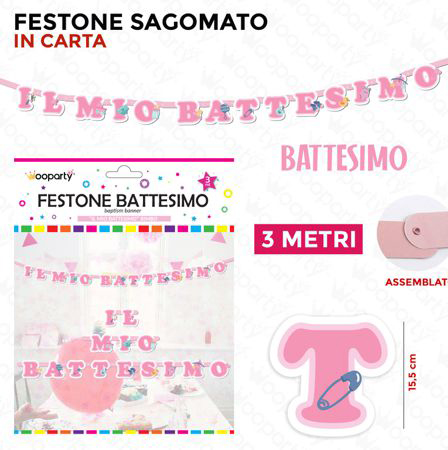 FESTONE ASSEMBLATO BATTESIMO 3MT