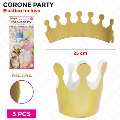 CORONA PARTY METAL 3PC 25CM