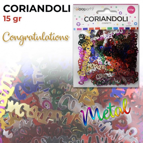 CORIANDOLI CONGRATULATIONS COL. METAL ASS.15GR