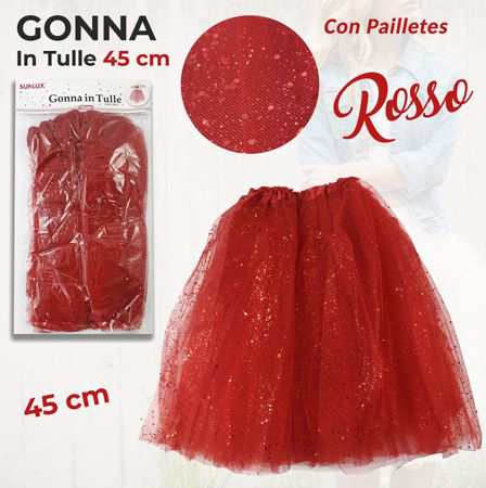 GONNA IN TULLE C/PAILLETTES 45CM VARI COLORI