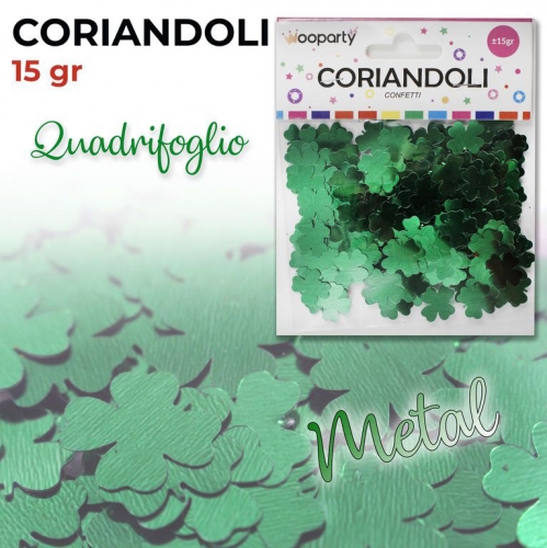 CORIANDOLI QUADRIFOGLIO VERDE METAL 15GR