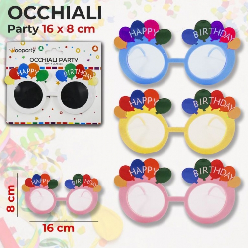 OCCHIALI PARTY HAPPY B.COL.ASS. 16*8CM